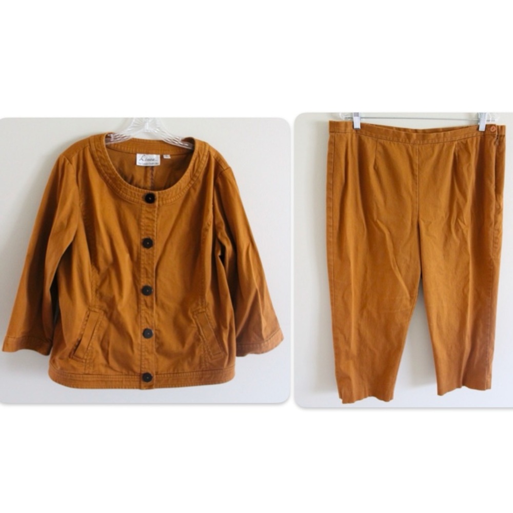 Brown Jacket & Pants Set Linea by Louis Dell’Olio